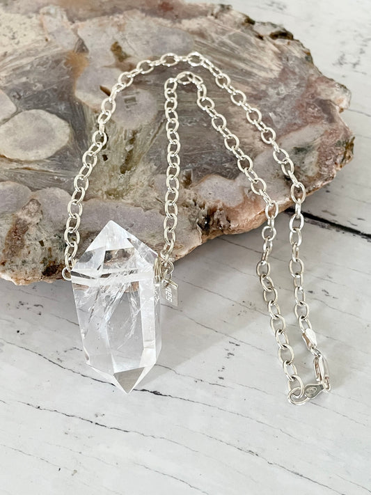 Clear Quartz Double Point Necklace