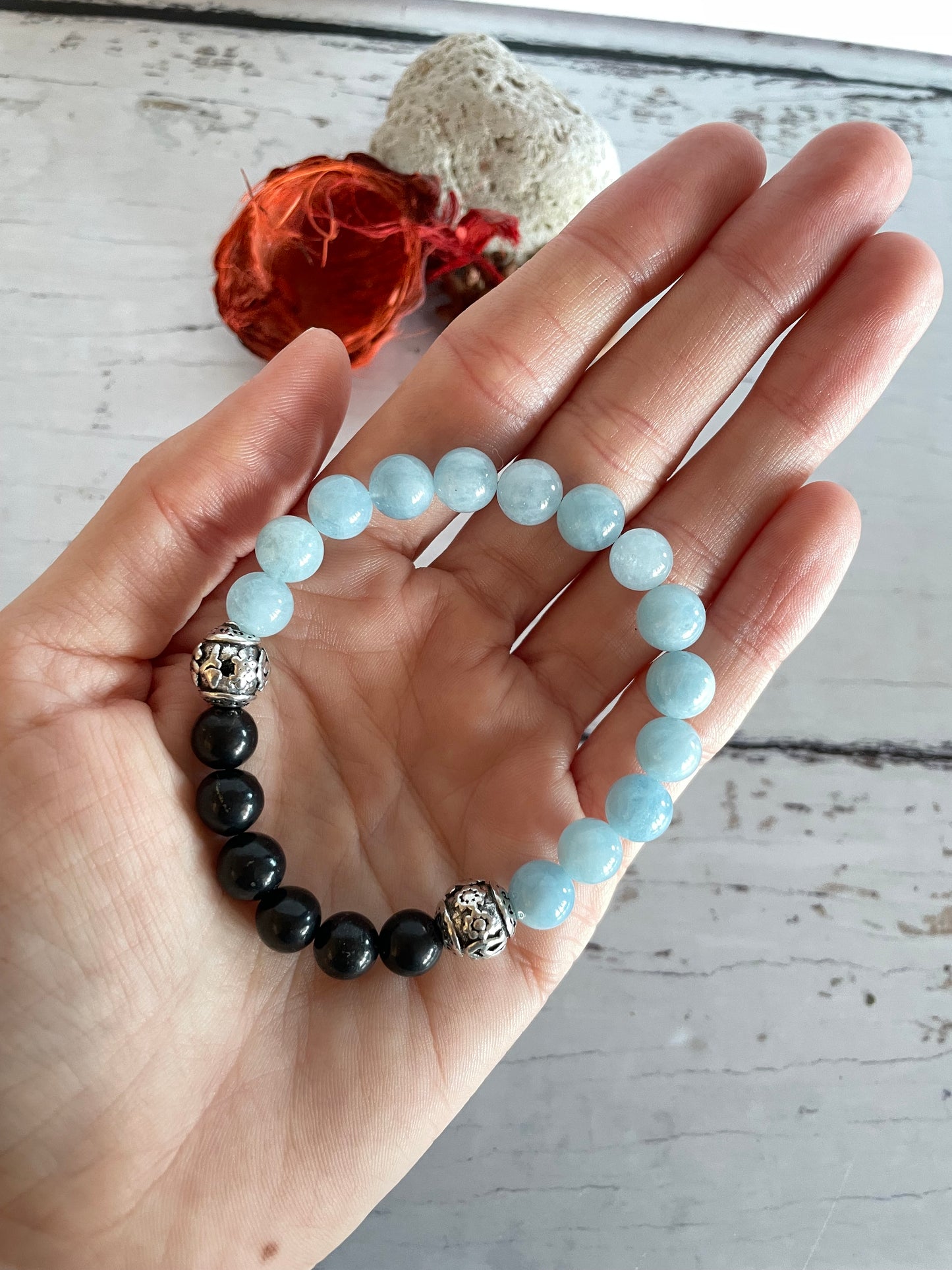 Aquamarine & Shungite ATLANTIS Healing Bracelet ©️