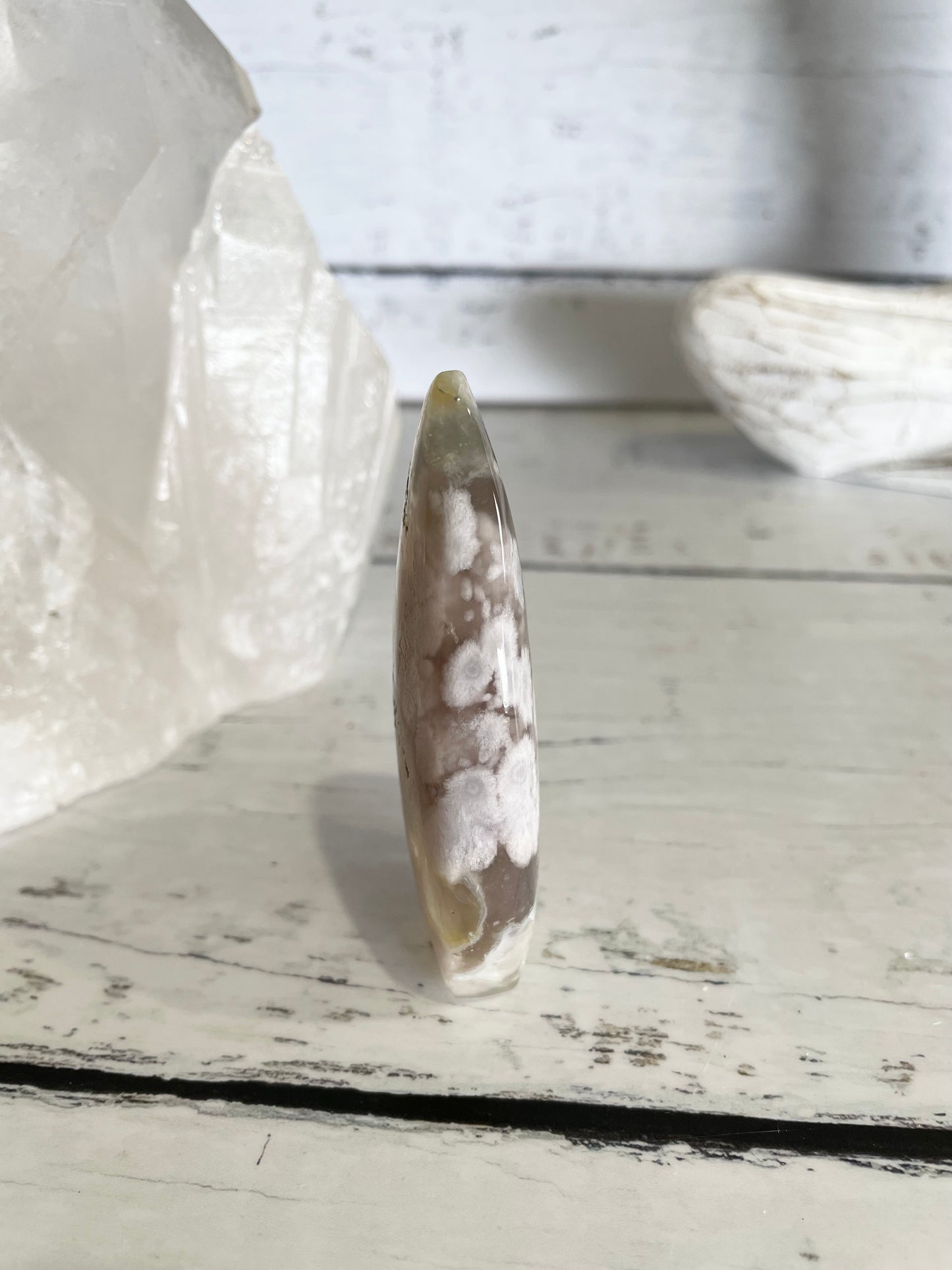 Green Flower Agate Dome