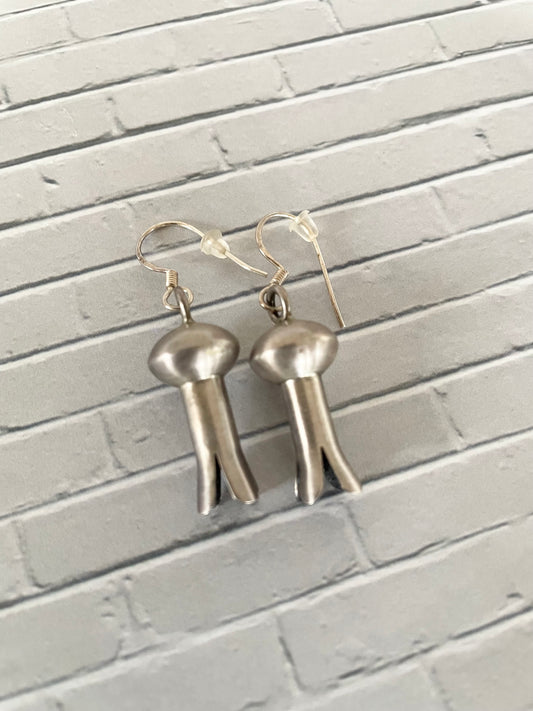 Navajo Squash Blossom Silver Dangles