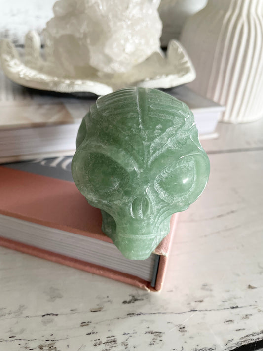Green Aventurine Alien Skull