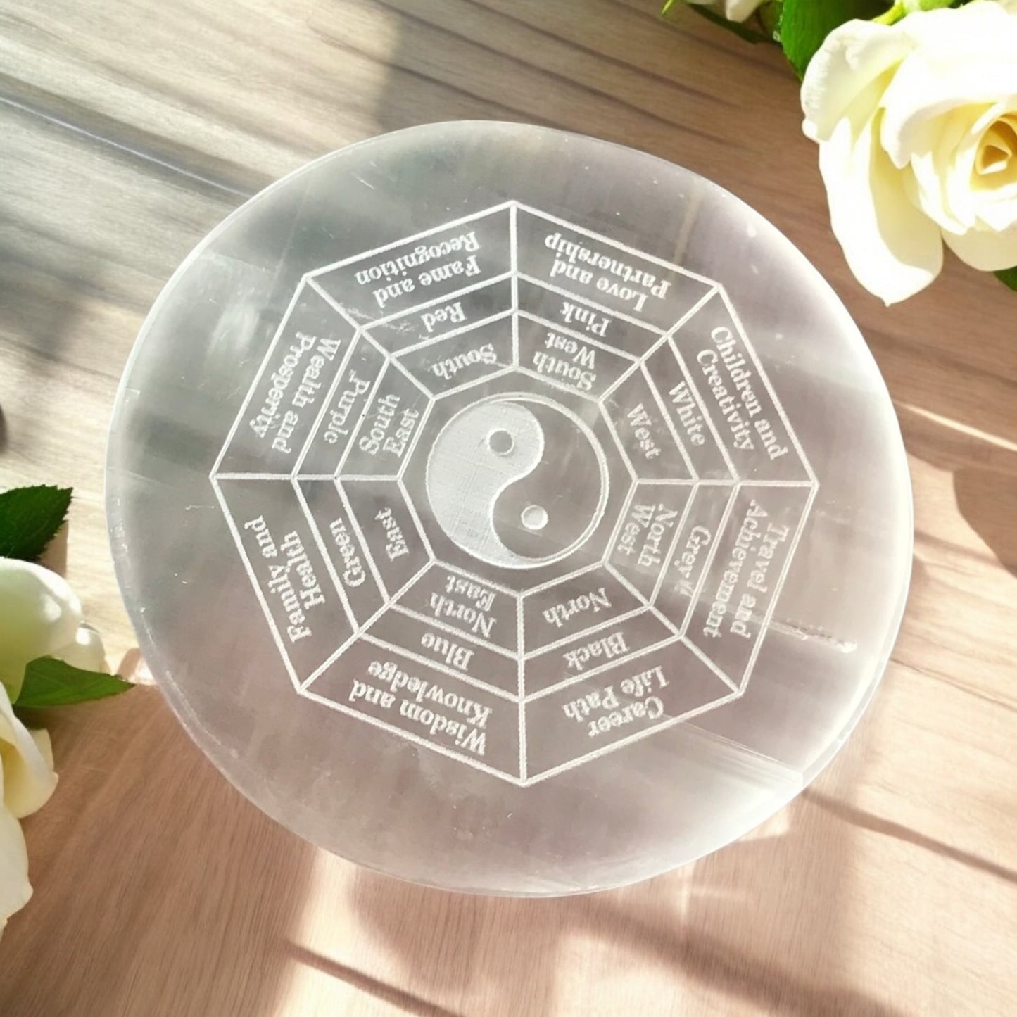 Selenite Charging Plate ~Yin / Yang