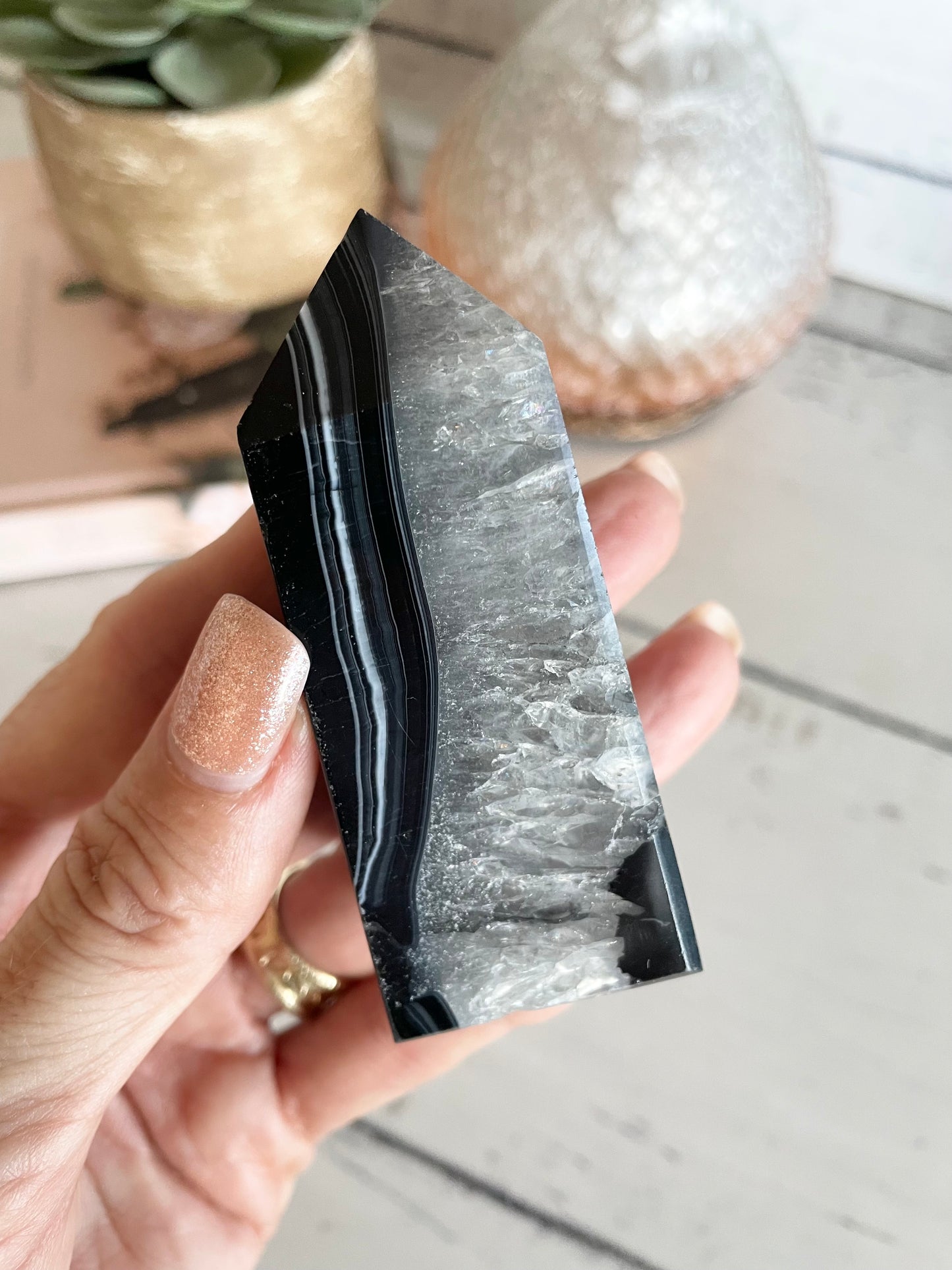Black Agate Obelisk