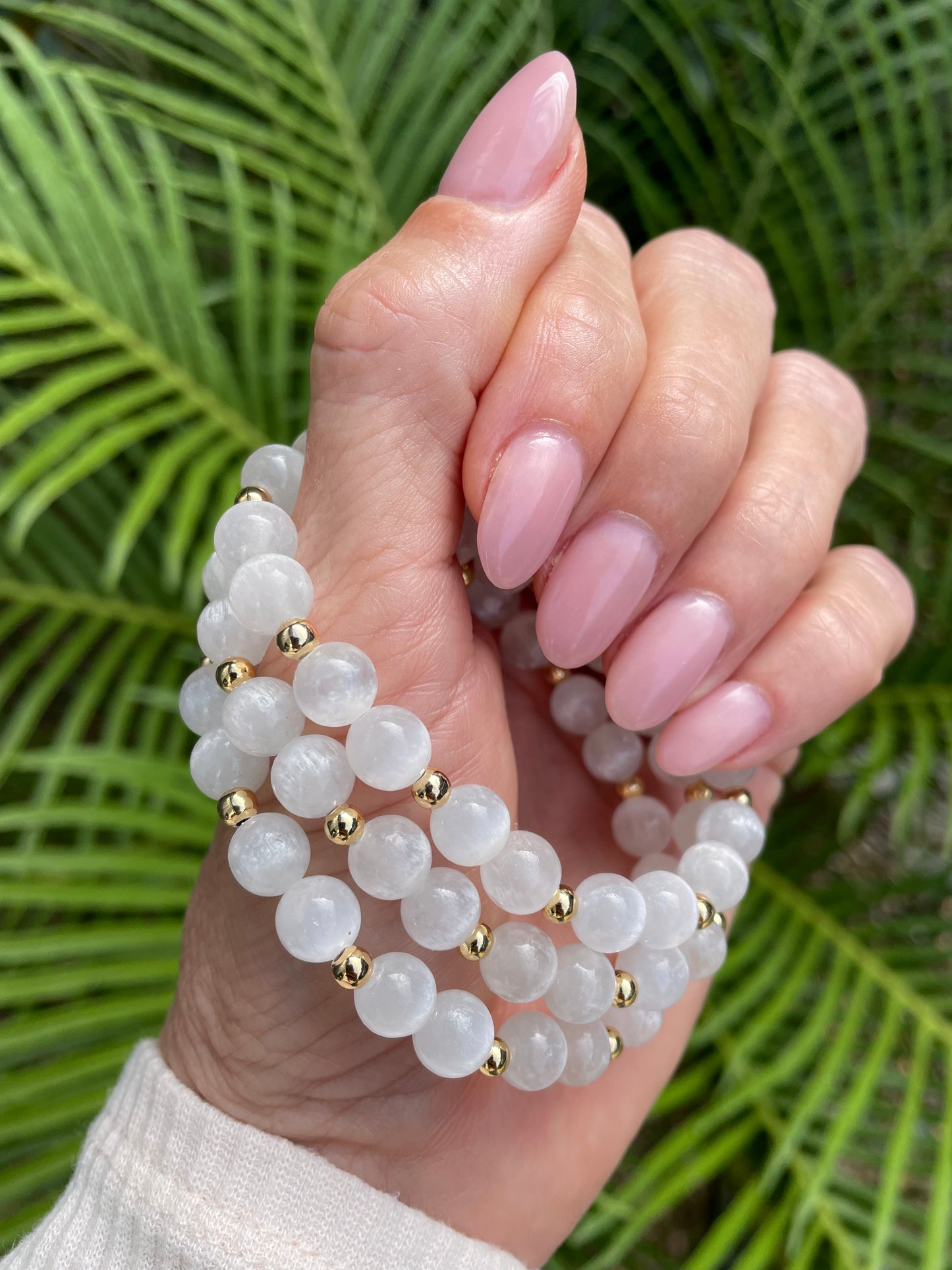 Selenite with gold Healing Bracelet
