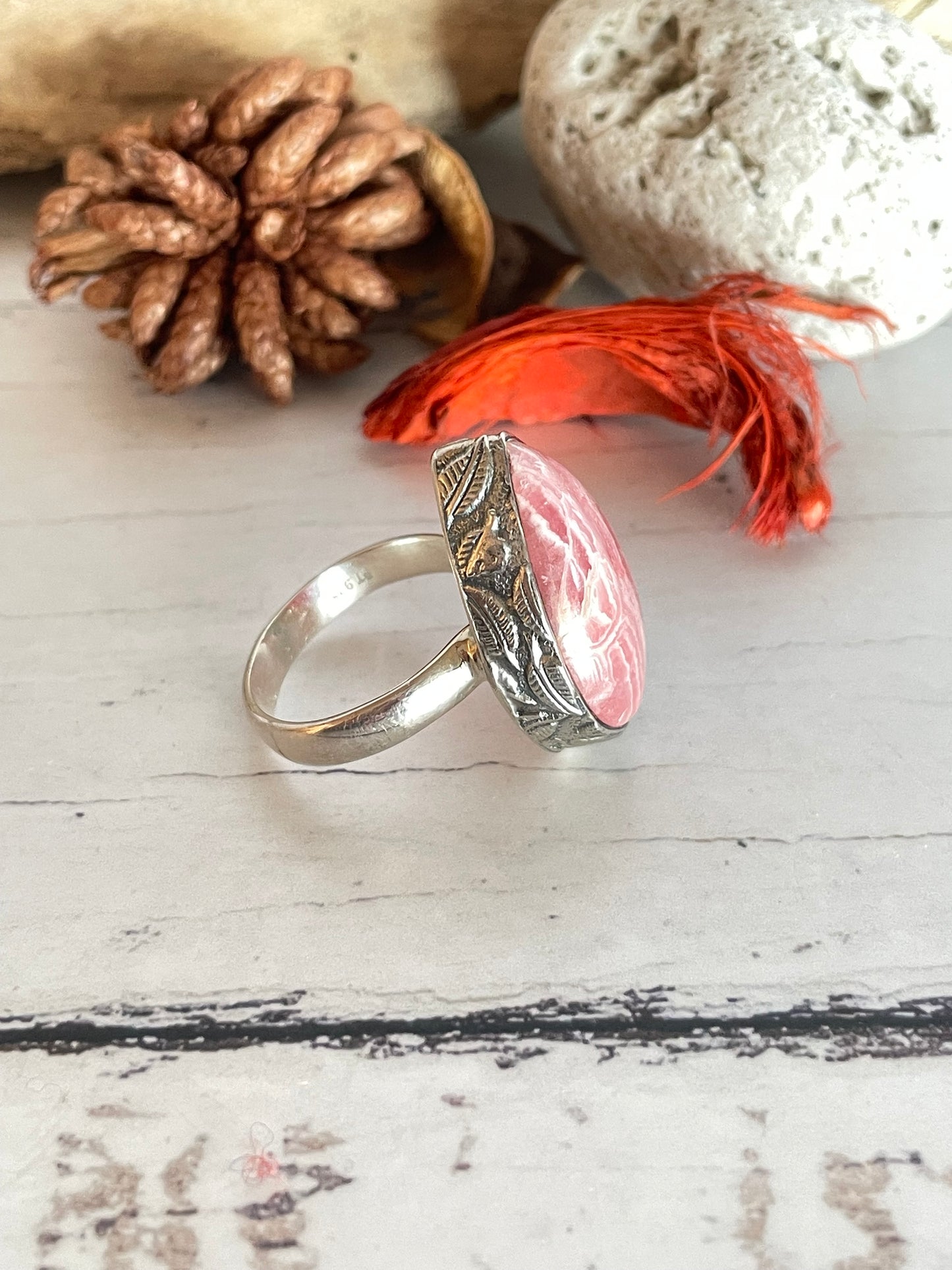 Rhodochrosite /Inca Rose Silver Ring