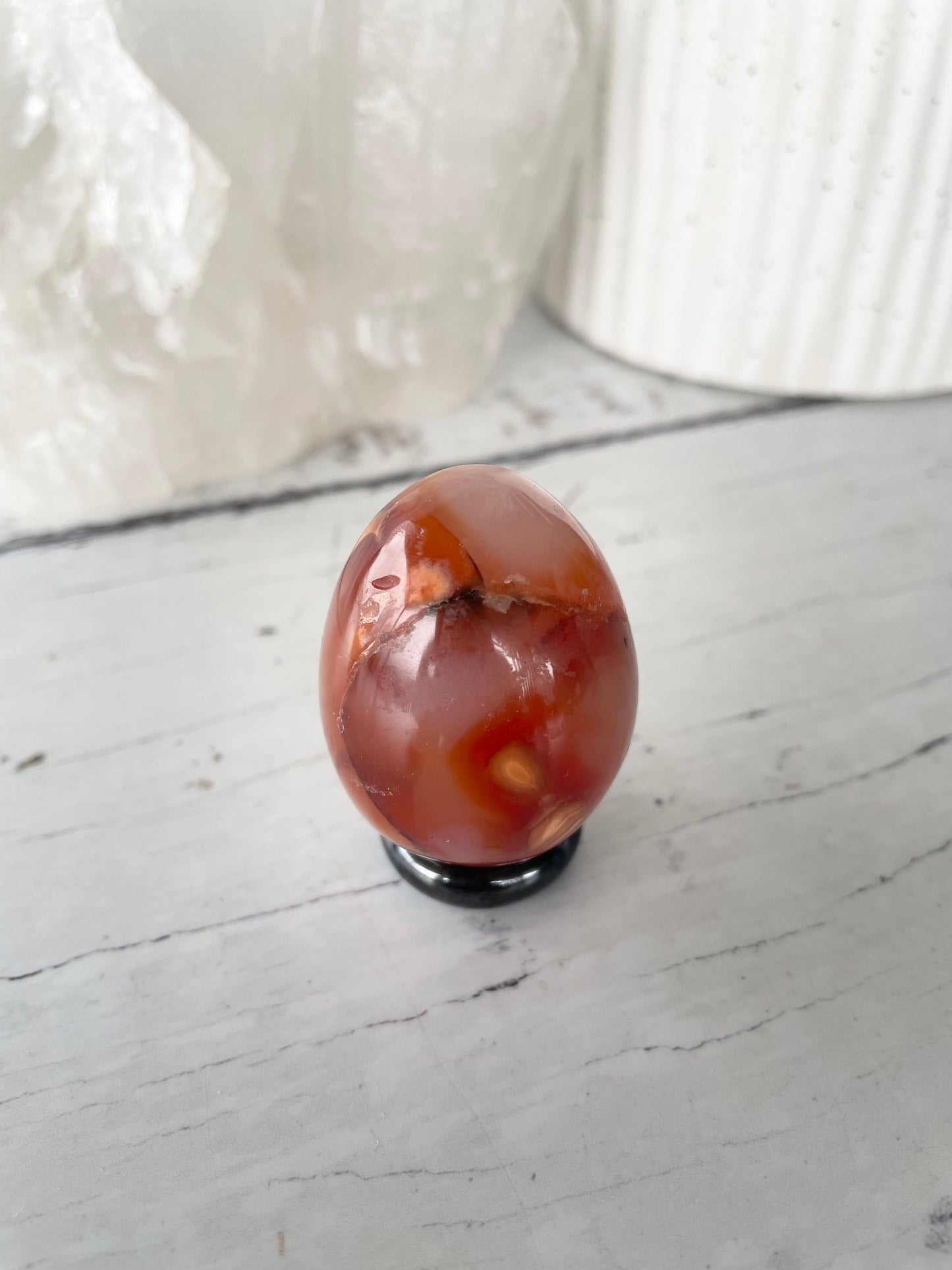 Carnelian Egg with holder