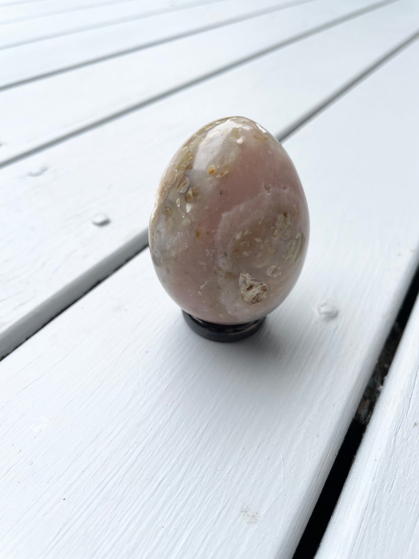 Pink Opal Egg with holder