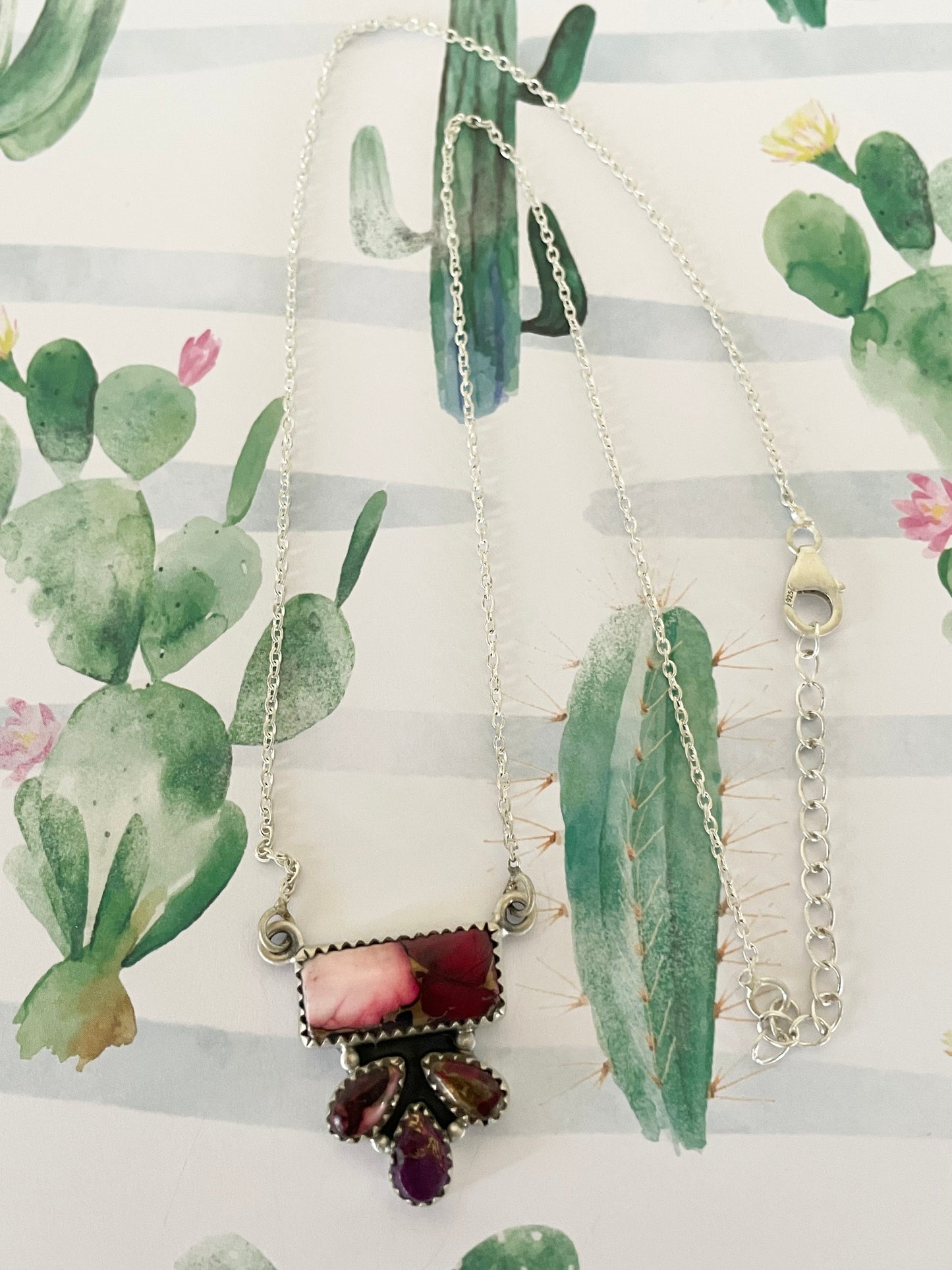 Rose Dahlia Kingman Turquoise Necklace