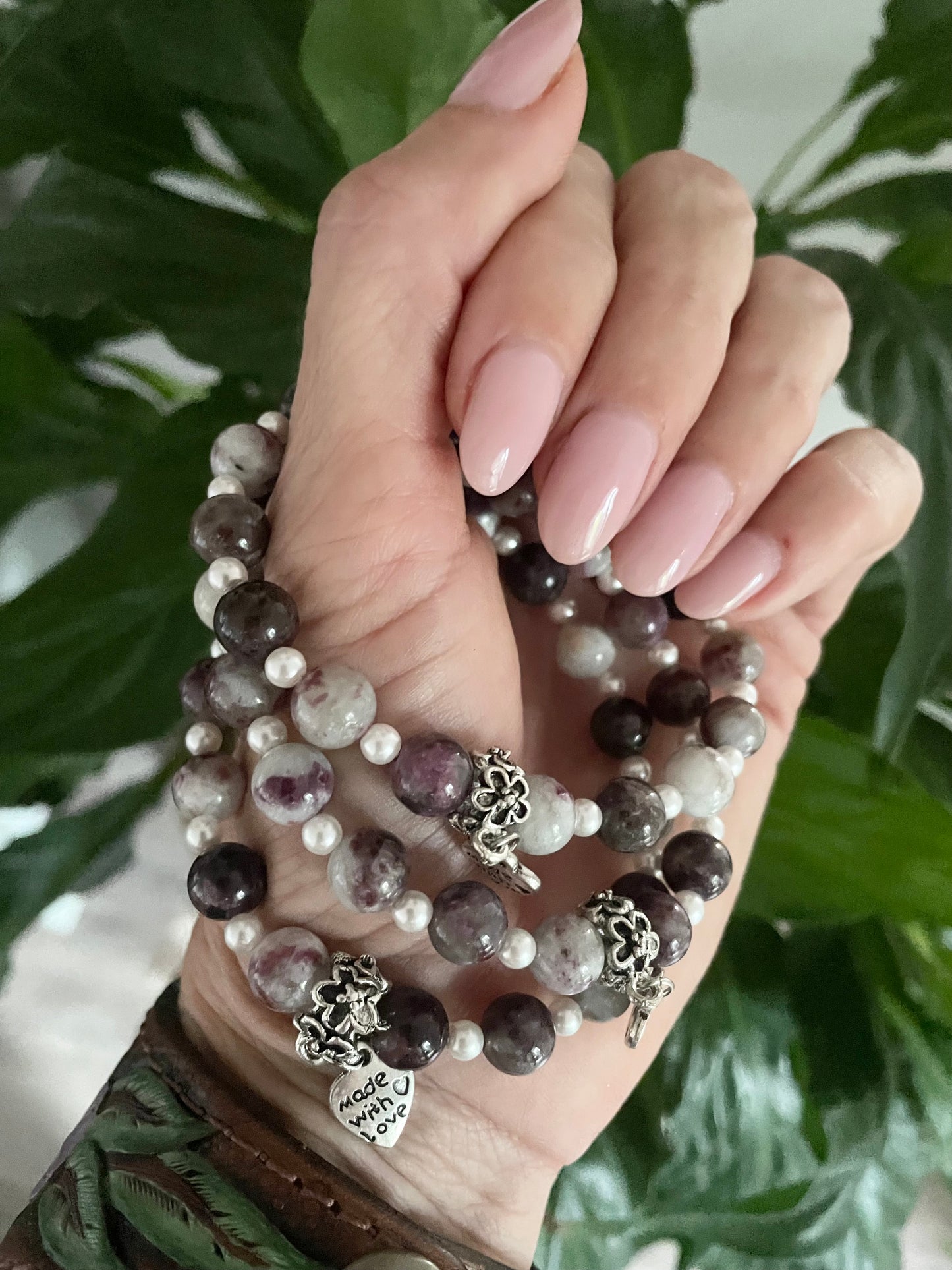 Rubellite & Pearl ~ Healing Bracelet