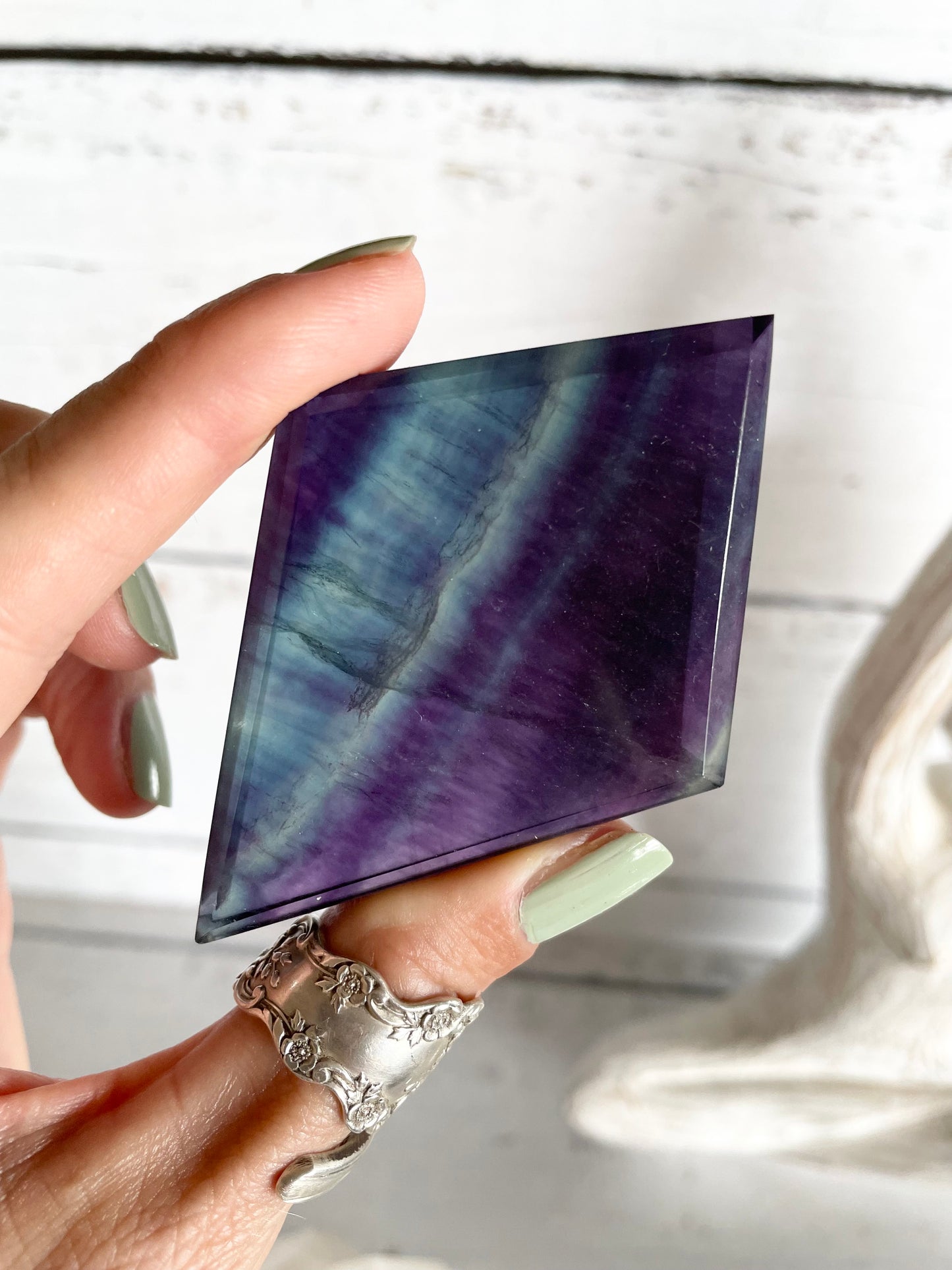 Rainbow Fluorite Diamond ~ 12