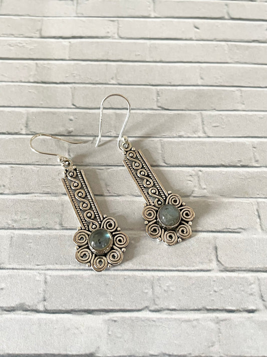 Labradorite Silver Dangles