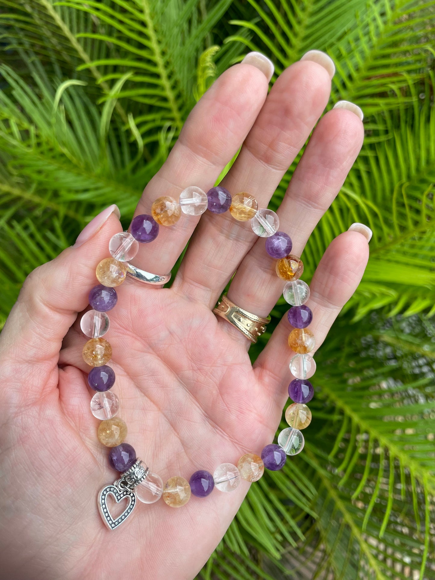 Amethyst/Citrine/Quartz Anklet - Fairy Dust