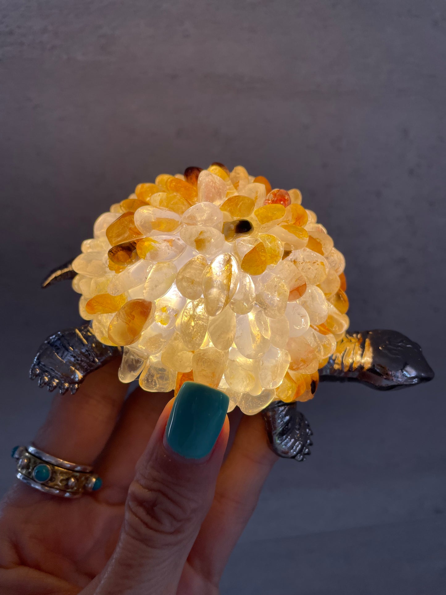 Tortoise Led Lamp ~ Golden Healer Quartz