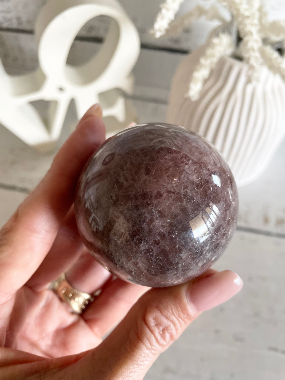 Strawberry Quartz Sphere includes holder