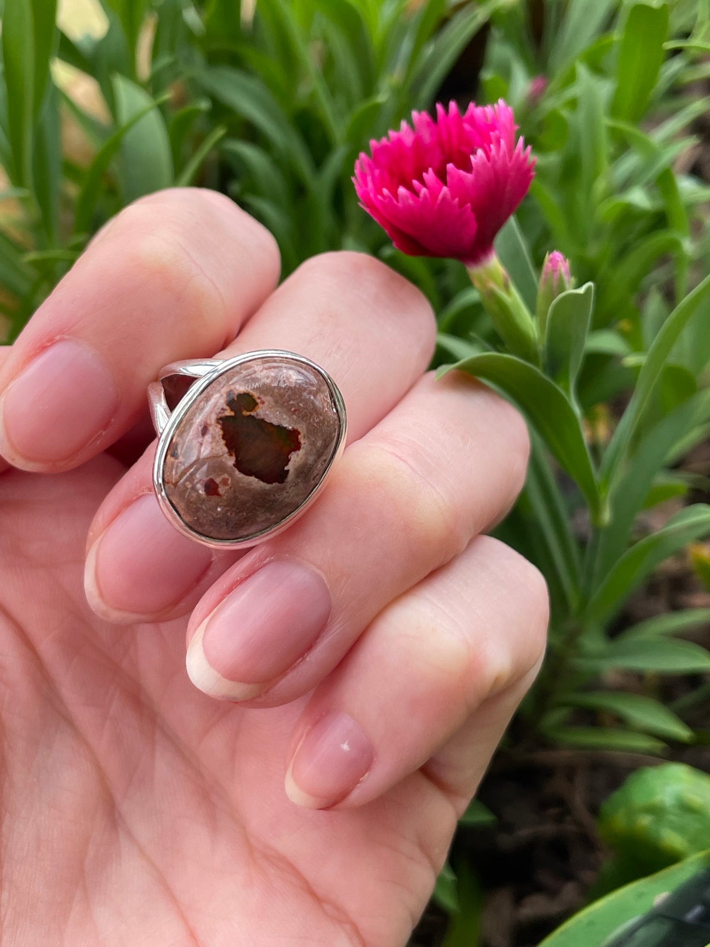 Mexican Fire Opal Silver Ring