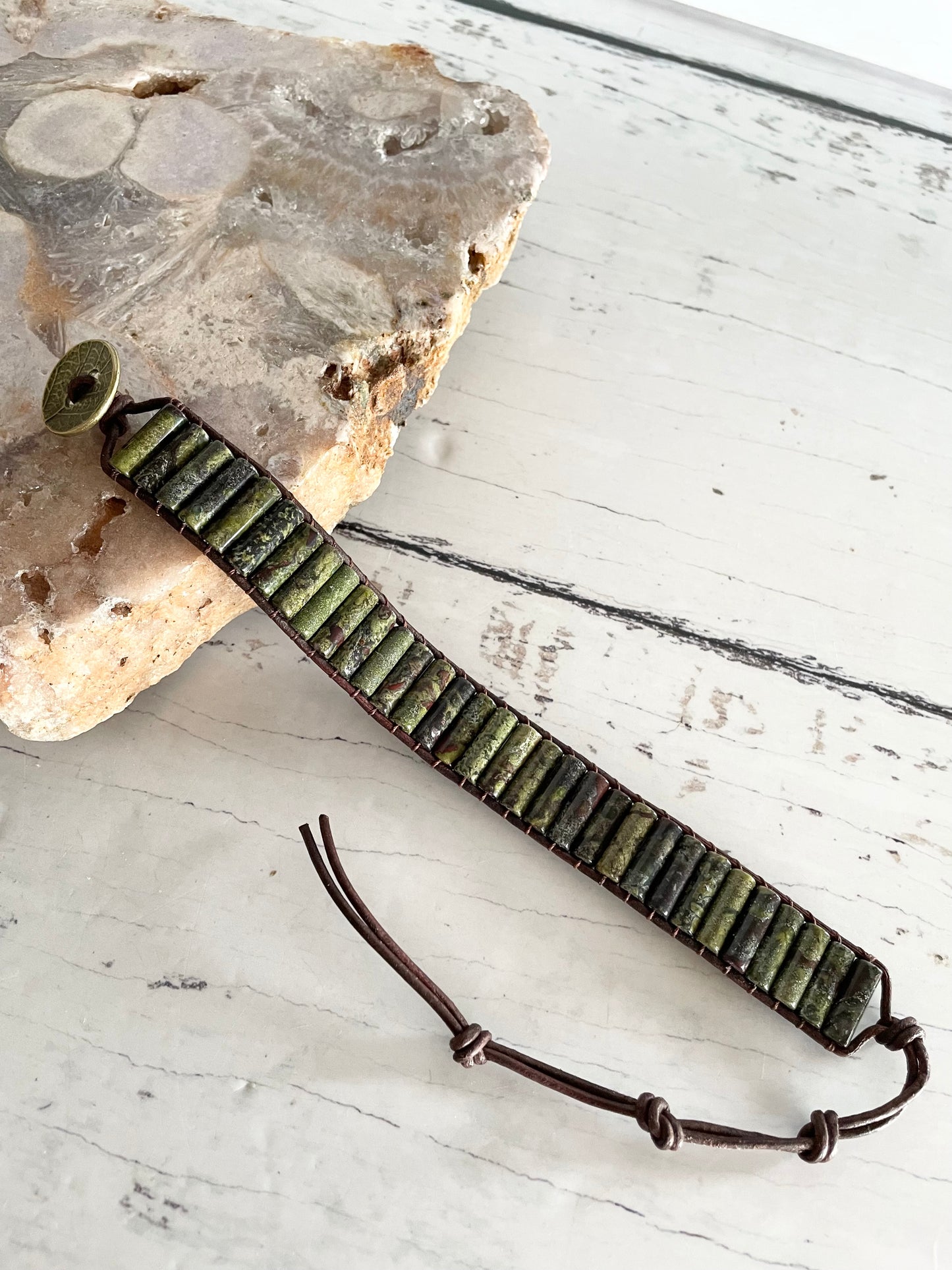 Adjustable Bracelet ~ Dragons Blood Jasper