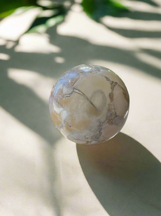 Spotted Agate Sphere Includes Holder