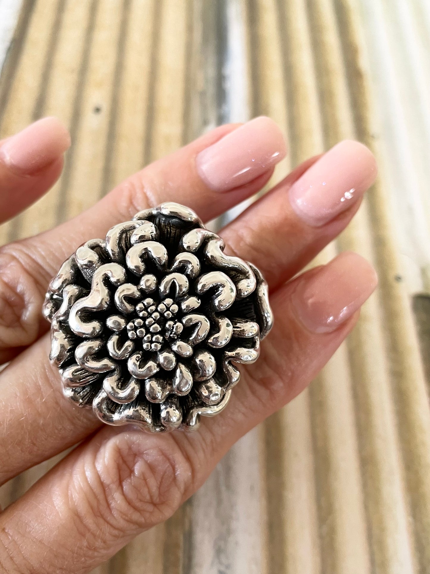 Mexican Flower Ring - size 8.5