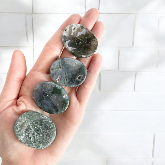 Moss Agate Thumb/Worry Stone ~ intuitively chosen