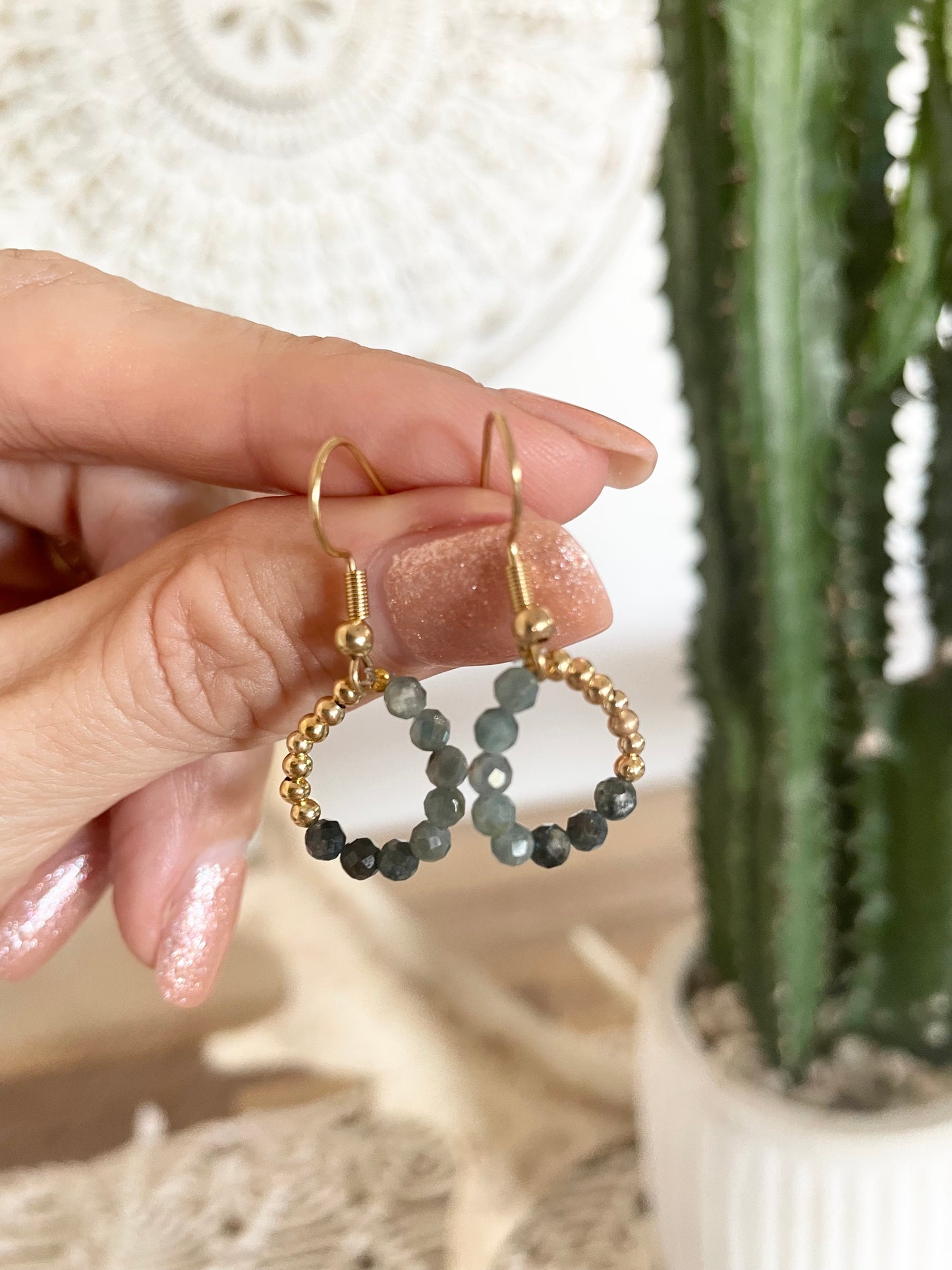Blue Tourmaline Faceted Earrings - Made by Wayne