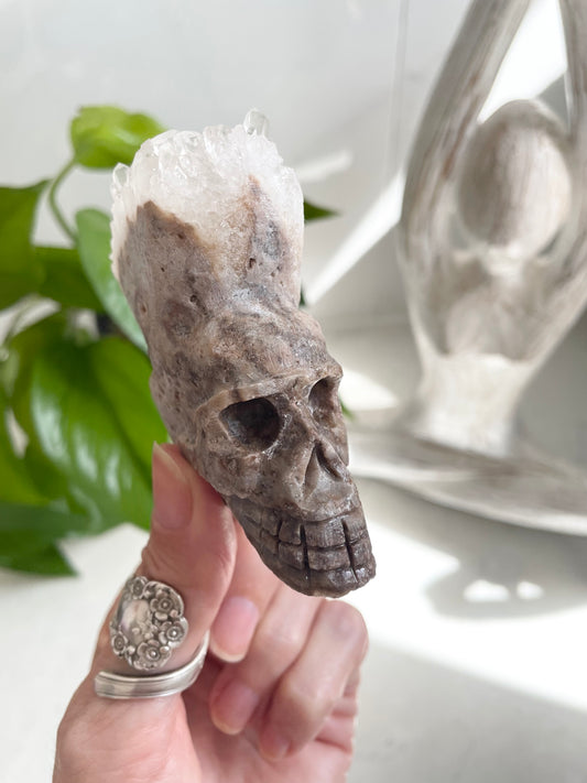 Mohawk Quartz Skull