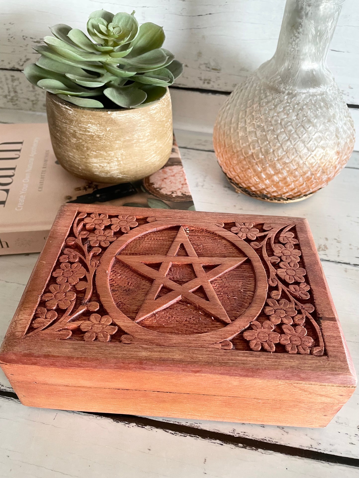 Wooden Trinket Box ~ Pentacle