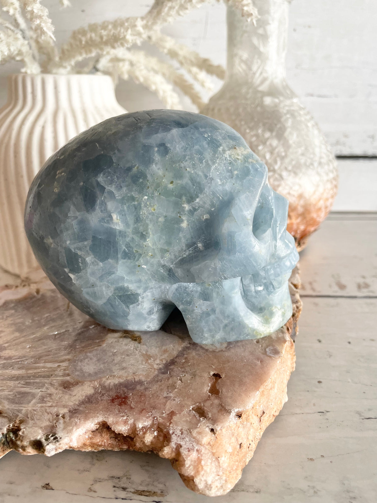 Blue Calcite Skull