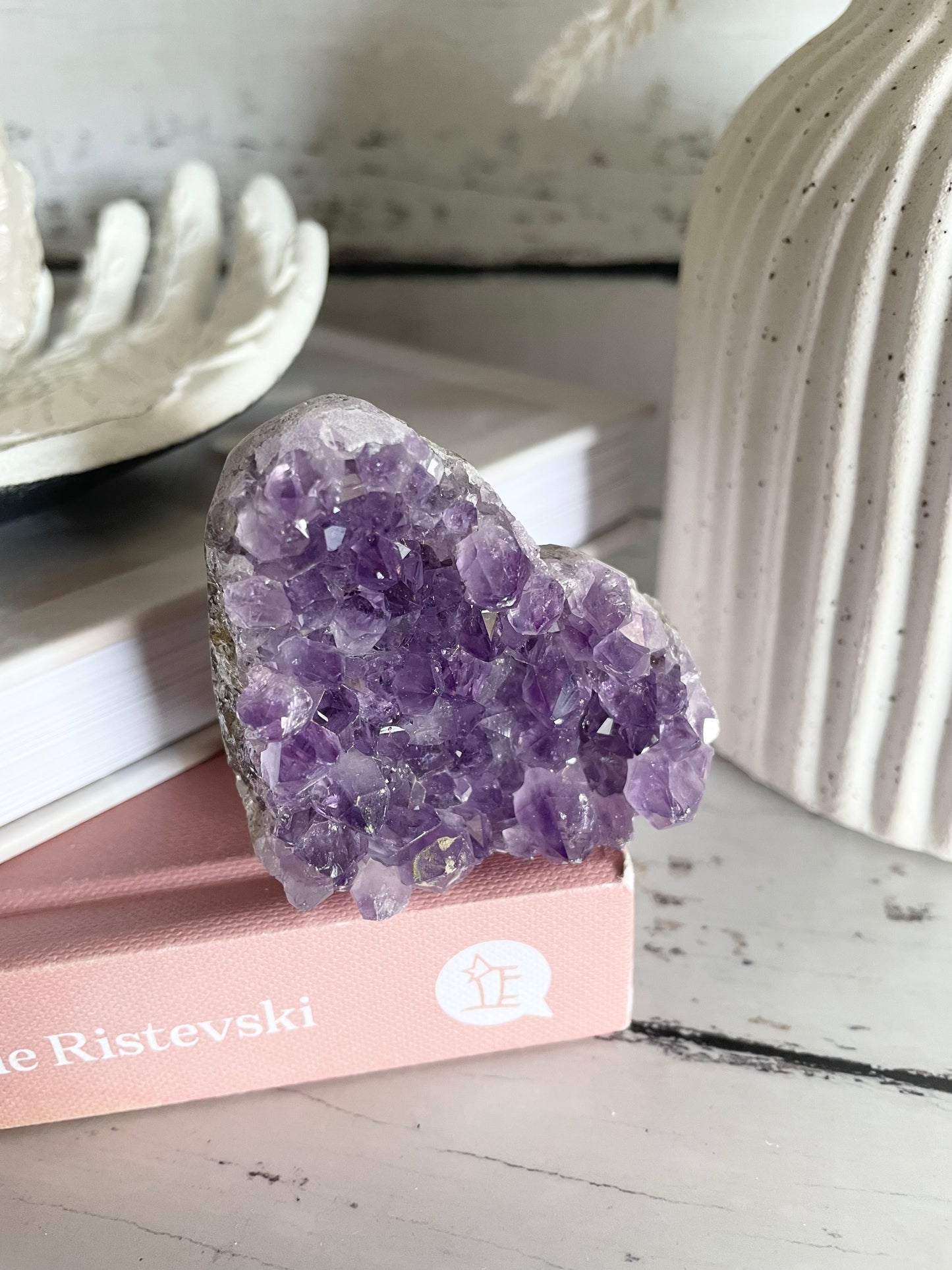 Amethyst Cluster Heart
