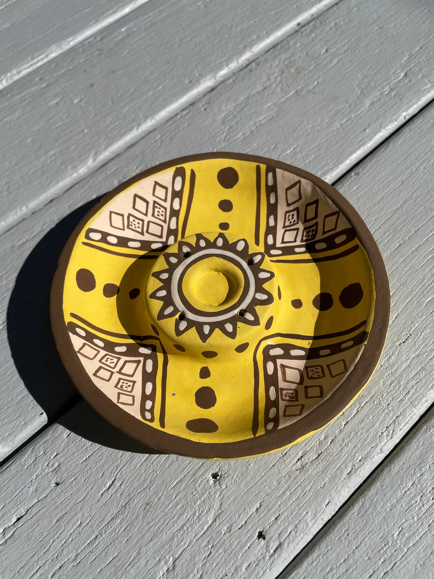 Terracotta Aztec - incense/cone holder