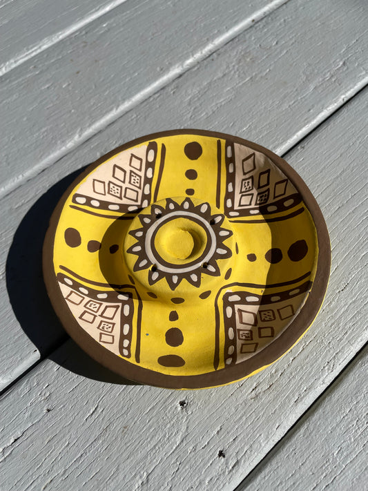 Terracotta Aztec - incense/cone holder