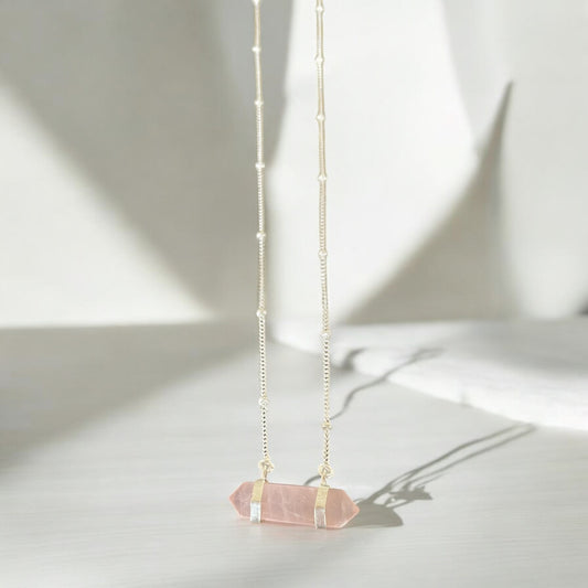 Balance Necklace ~ Rose Quartz