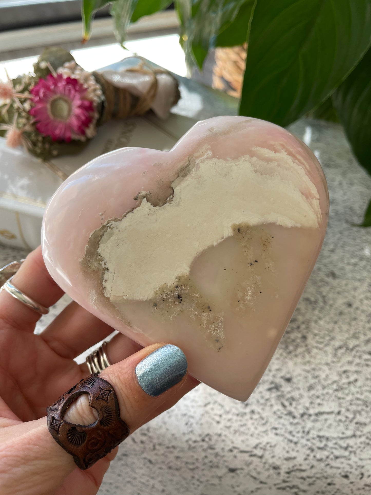 Pink Opal Heart