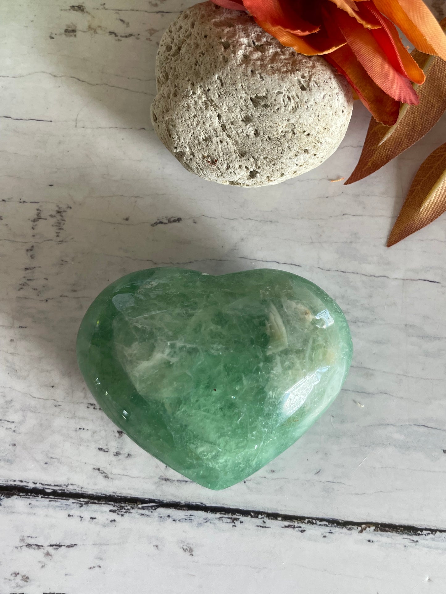 Green Fluorite Heart