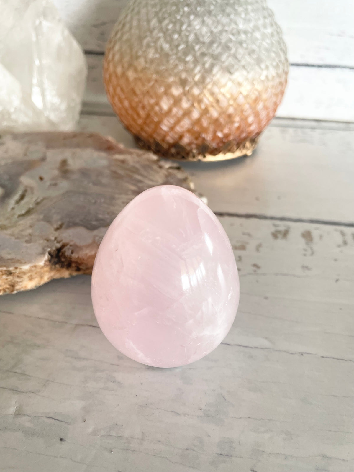 Rose Quartz Egg includes holder