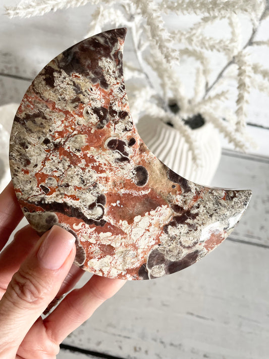 Fortune Agate Crescent Moon