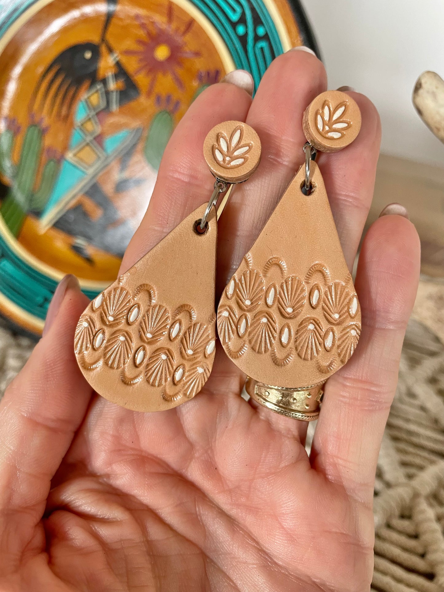 Artisan Leather Earrings