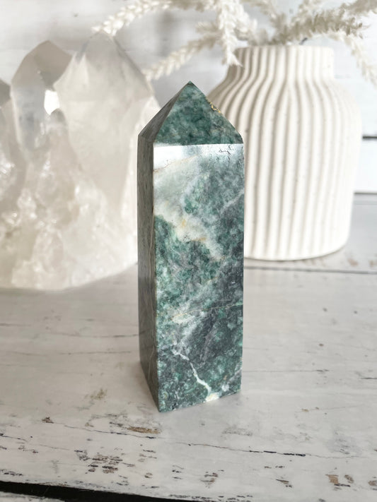 Moss Agate Obelisk