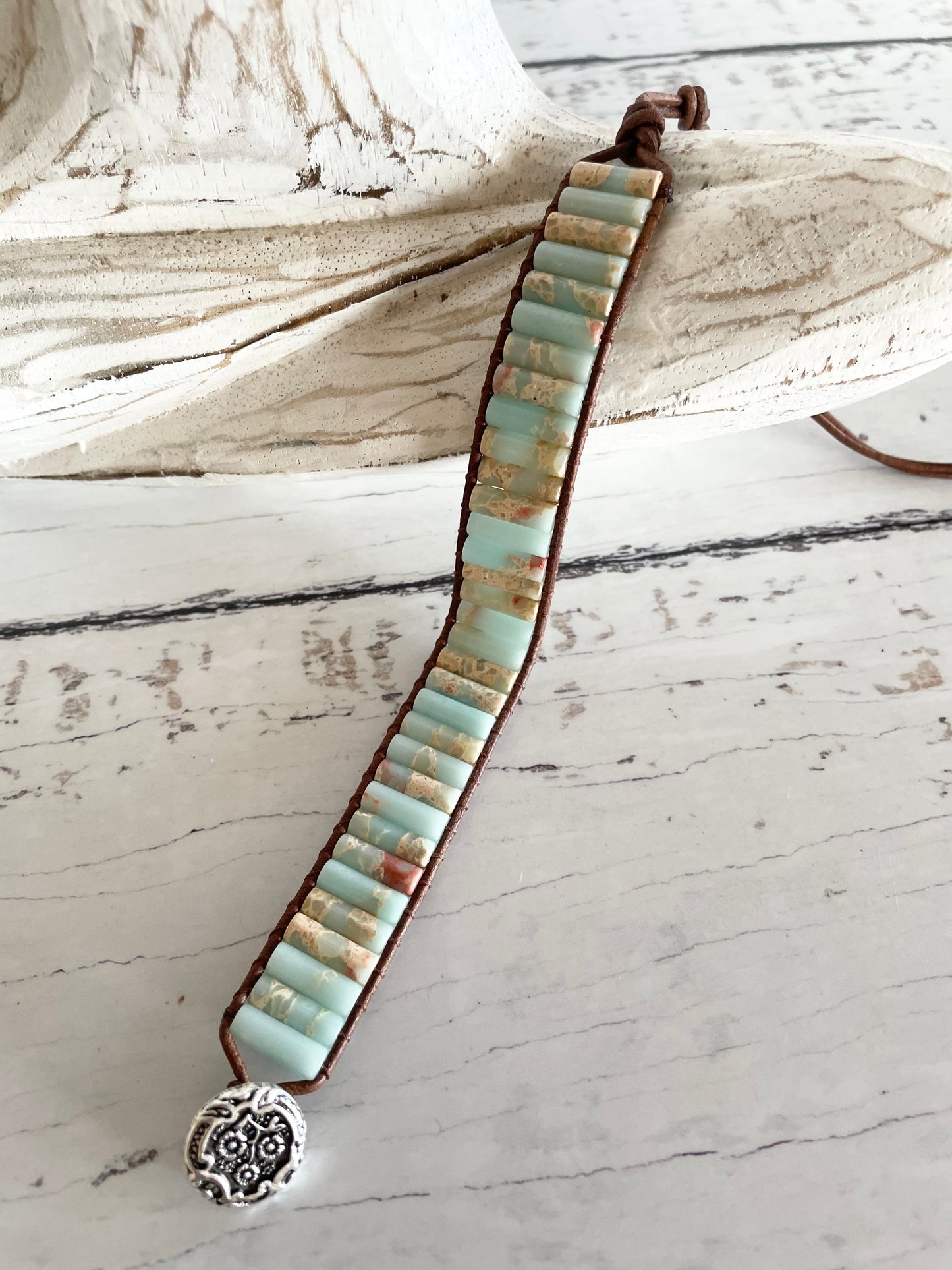 Adjustable Bracelet ~ Shoushan Jasper