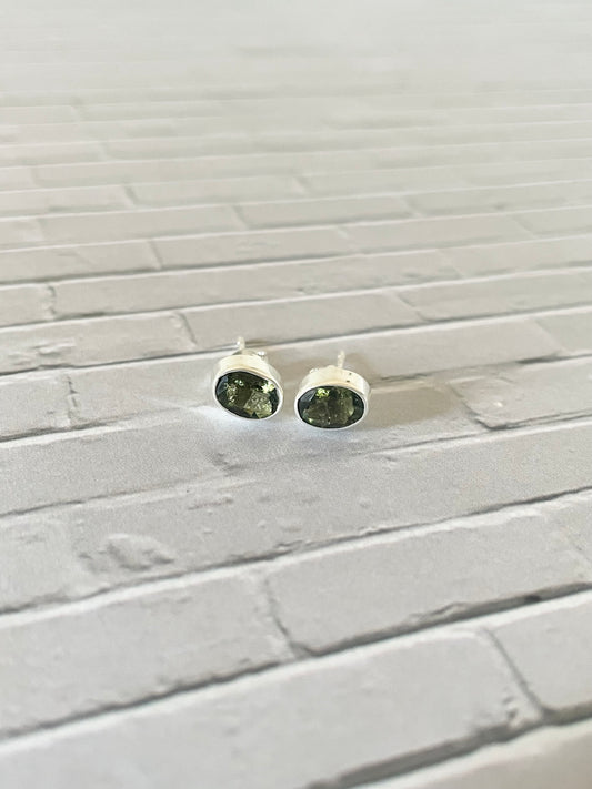 Moldavite Studs