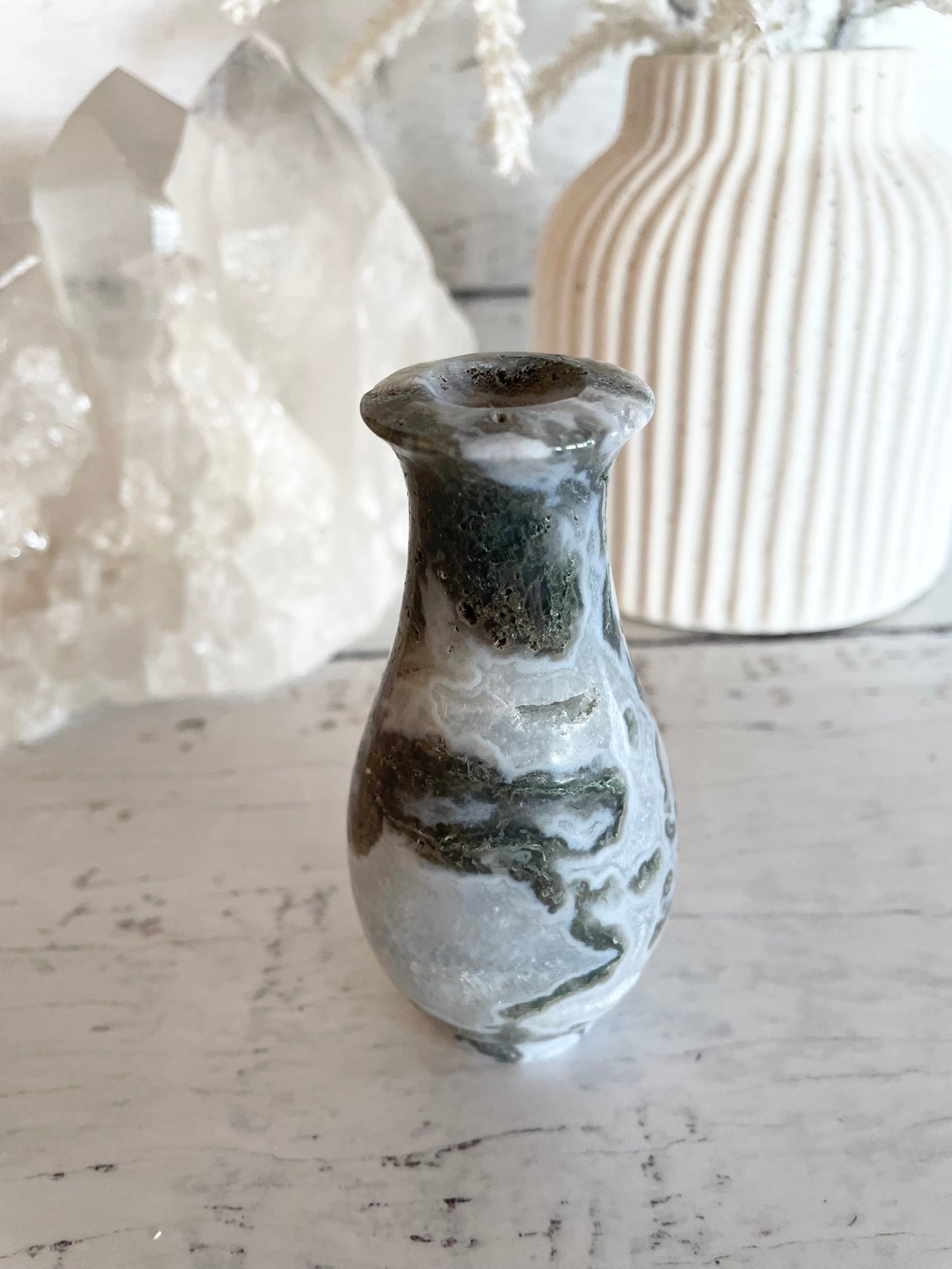 Moss Agate Urn