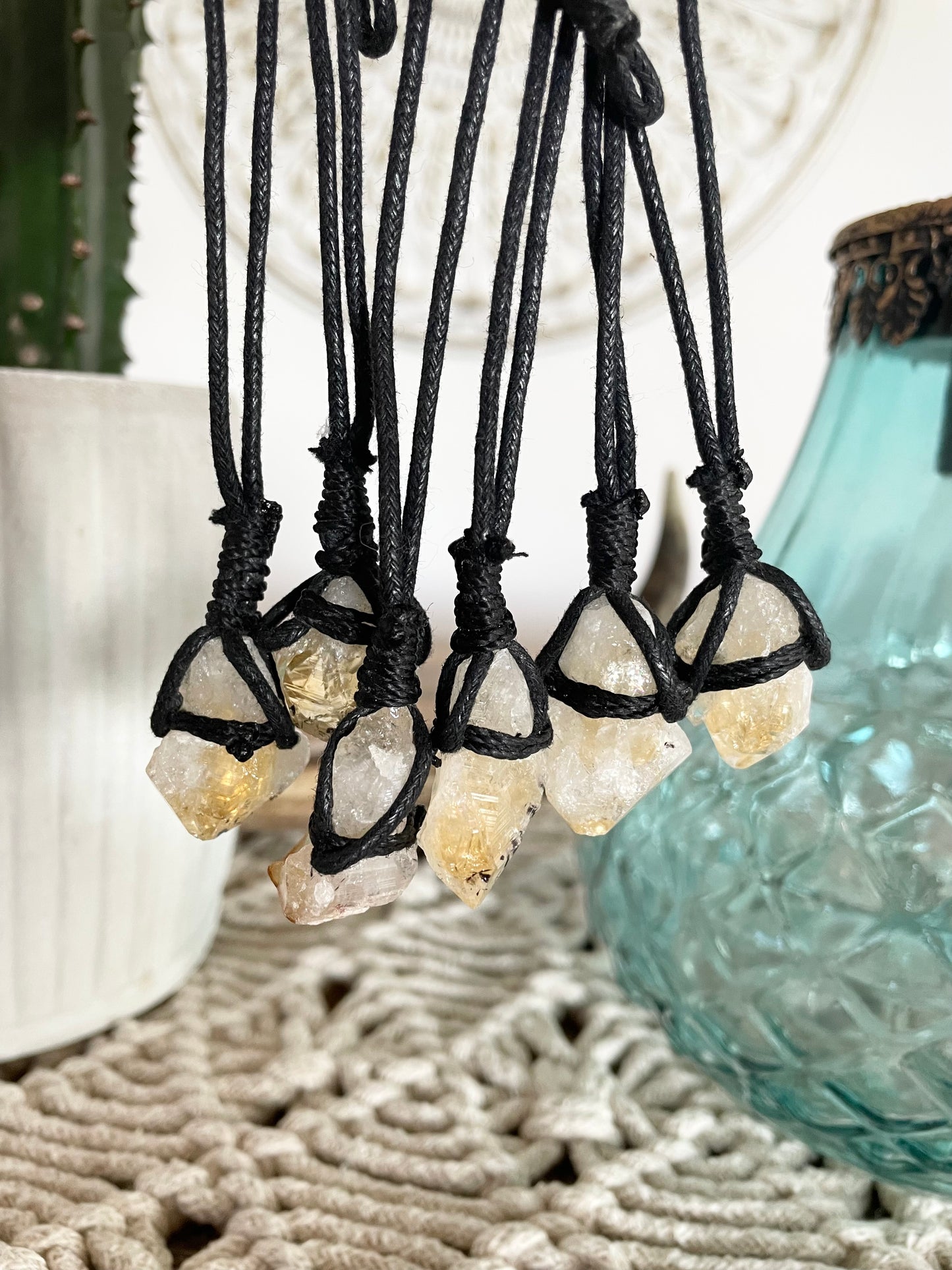 Manifestation Raw Citrine Point necklace