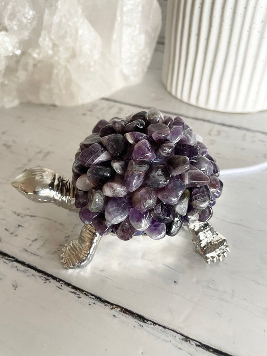 Tortoise Led Lamp ~ Amethyst Dark