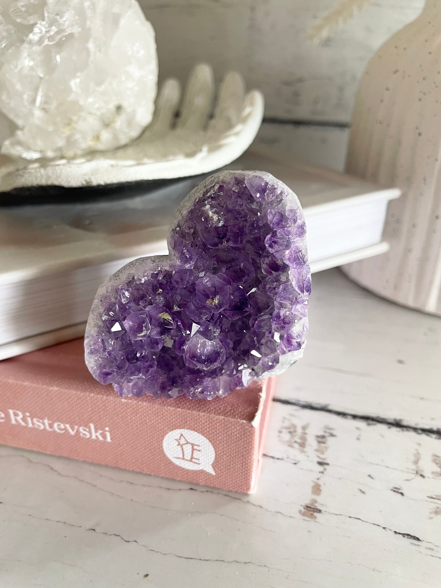 Amethyst Cluster Heart