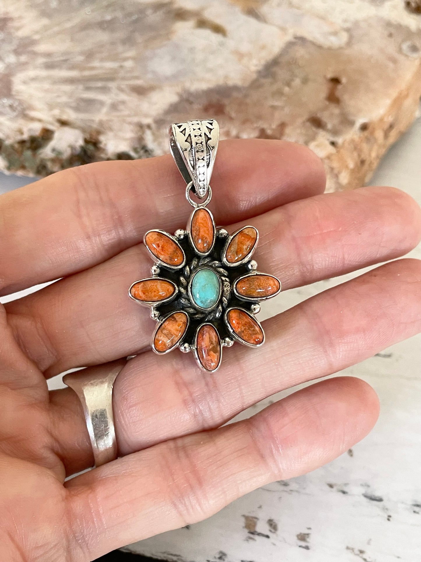 Navajo Mojave/ KingmanTurquoise Pendant