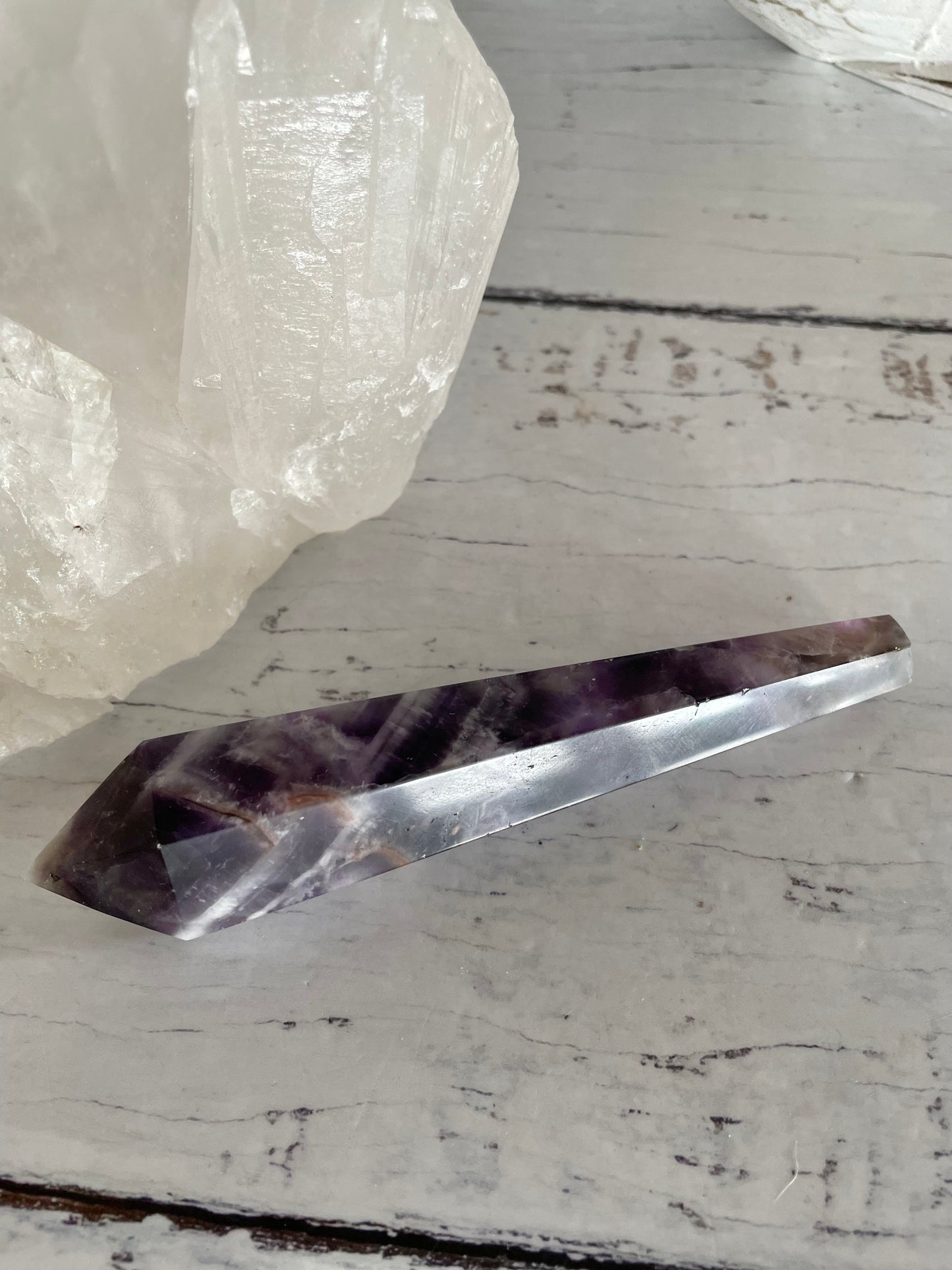Chevron Dream Amethyst Torch/Point