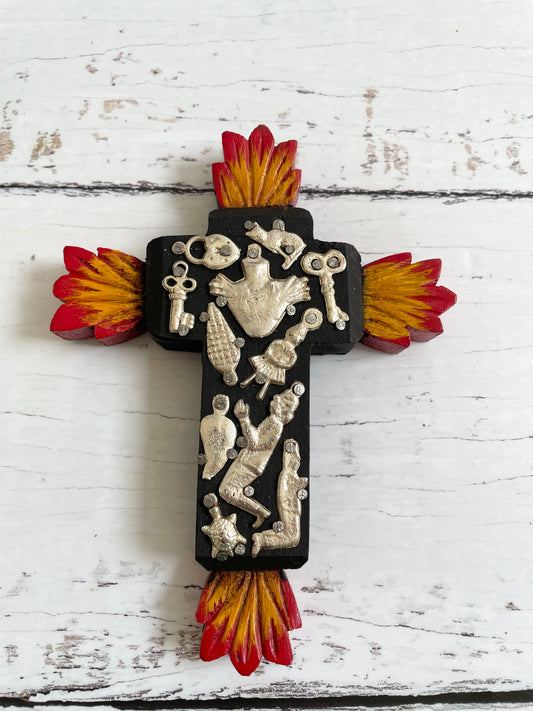 Mexican Wooden Folk Art ~ Milagro Cross