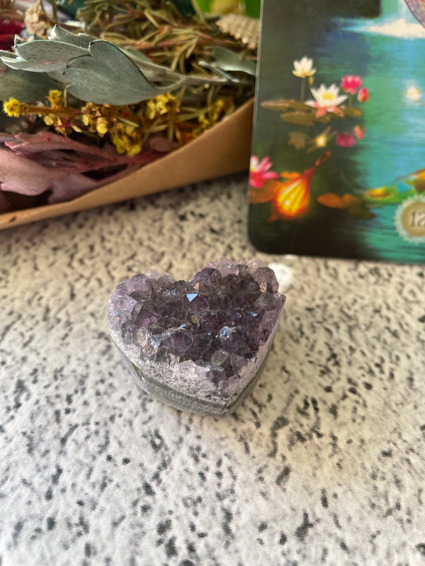 Amethyst Cluster Heart