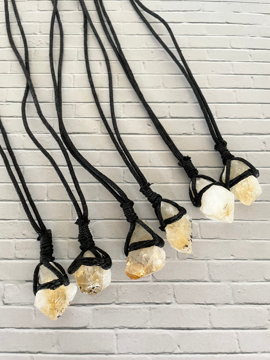 Manifestation Raw Citrine Point necklace