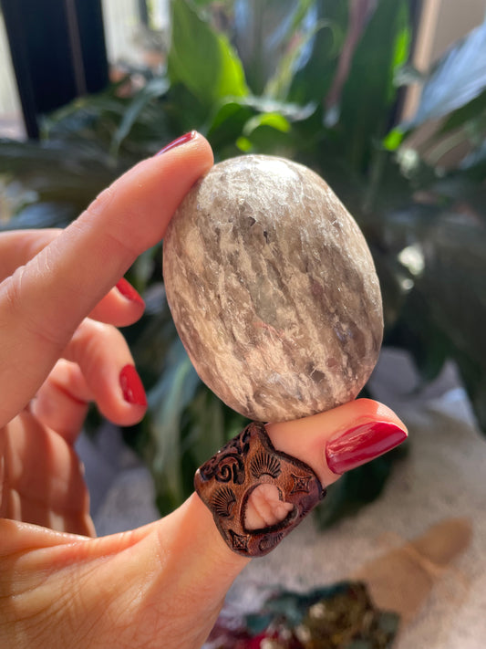 Rubellite Tourmaline Pillow Palm Stone