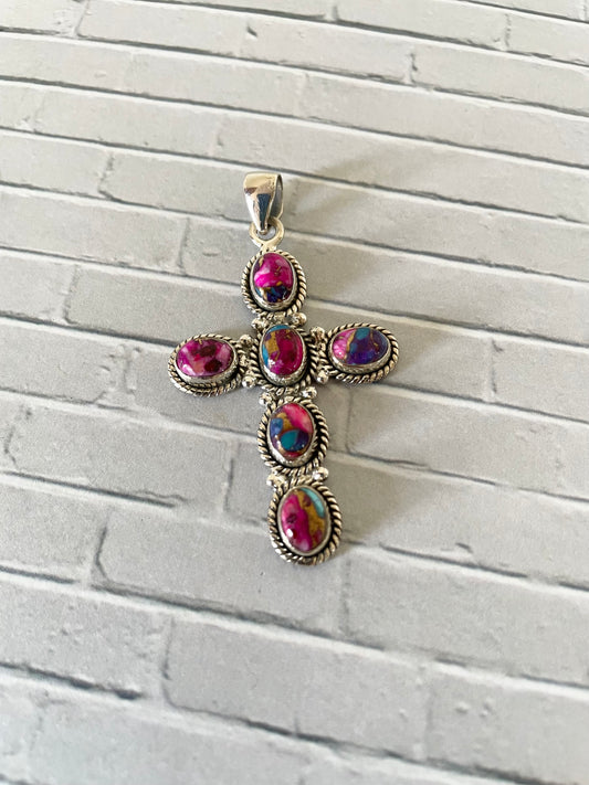 Spiny Oyster Cross Pendant